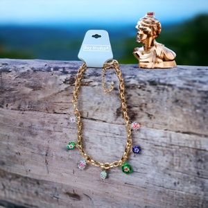 🌞Summer Clearance Bay Studios 16”Millefleurs Gold Tone Chain Necklace